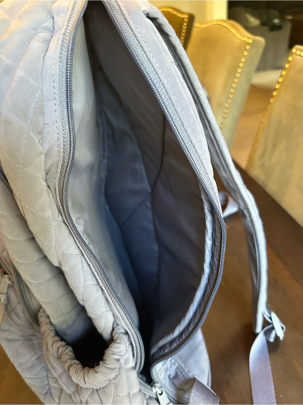 Vera Bradley Light Gray Quilted Backpack - Picture 11 of 11